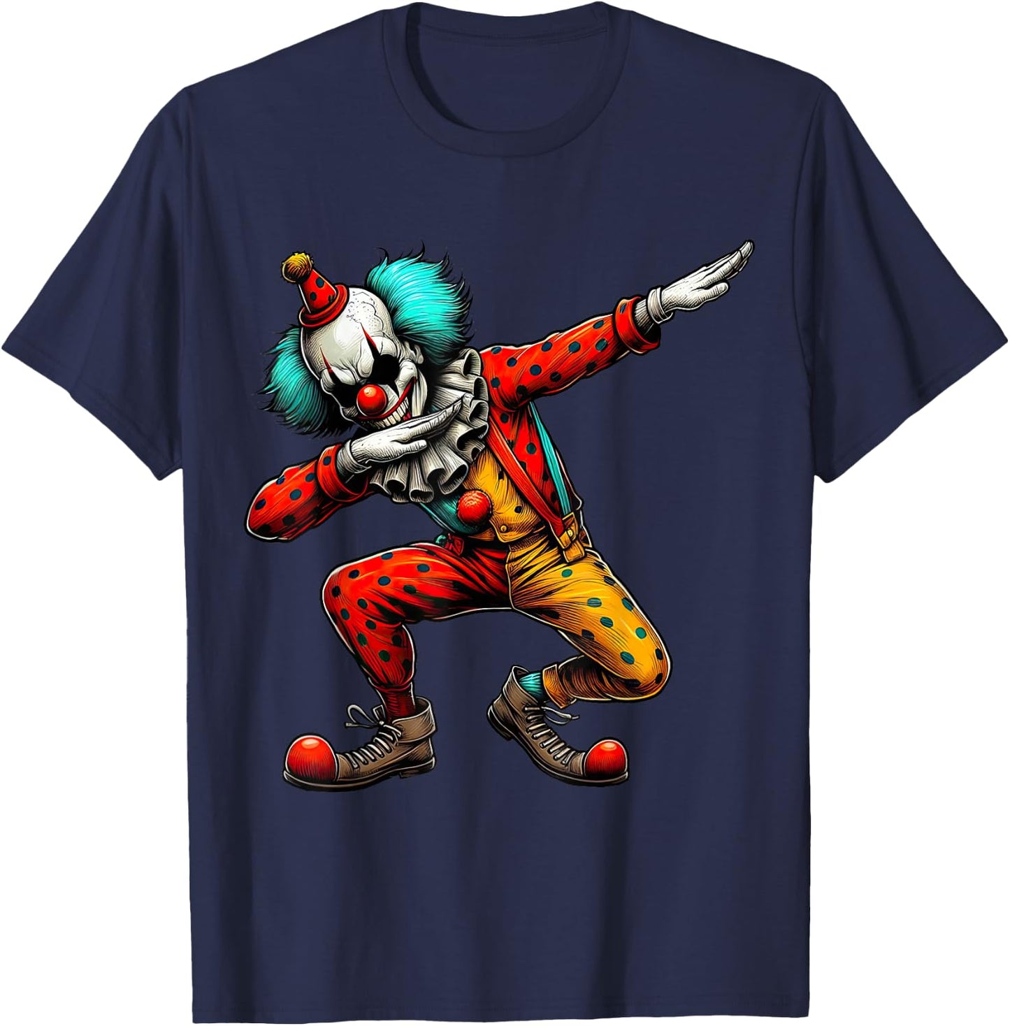 Dabbing Creepy Clown Scary Halloween Dab Dance T-Shirt - T-Shirt | Navy