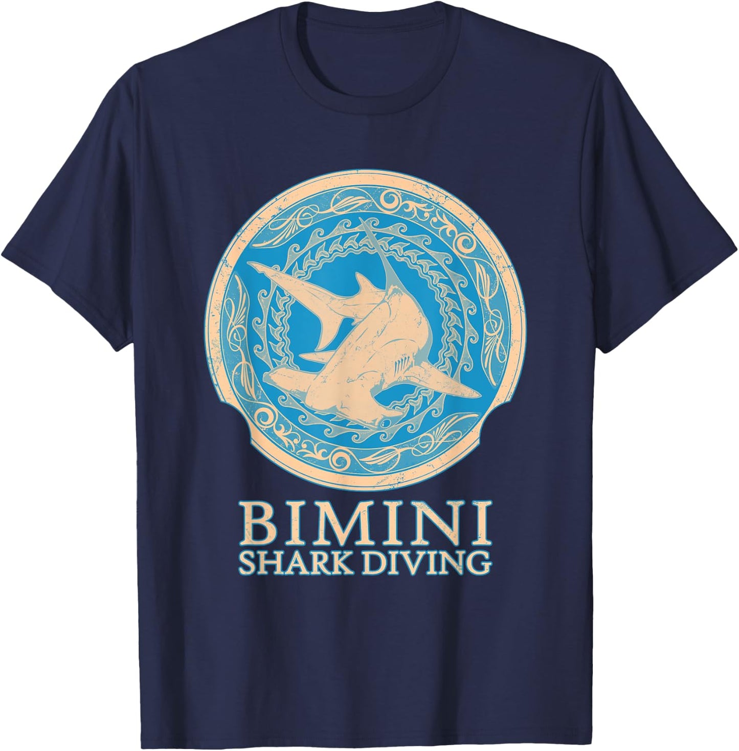 Hammerhead Shark Diving Bimini T-Shirt - T-Shirt | Navy