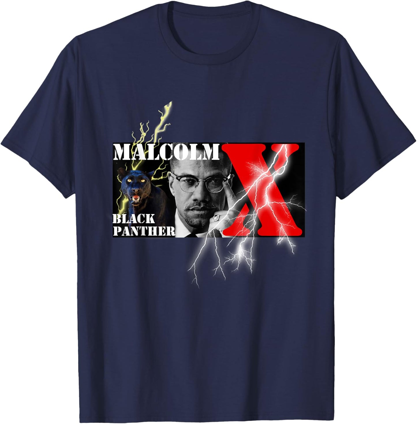 Malcolm X_002 T-Shirt - T-Shirt | Navy
