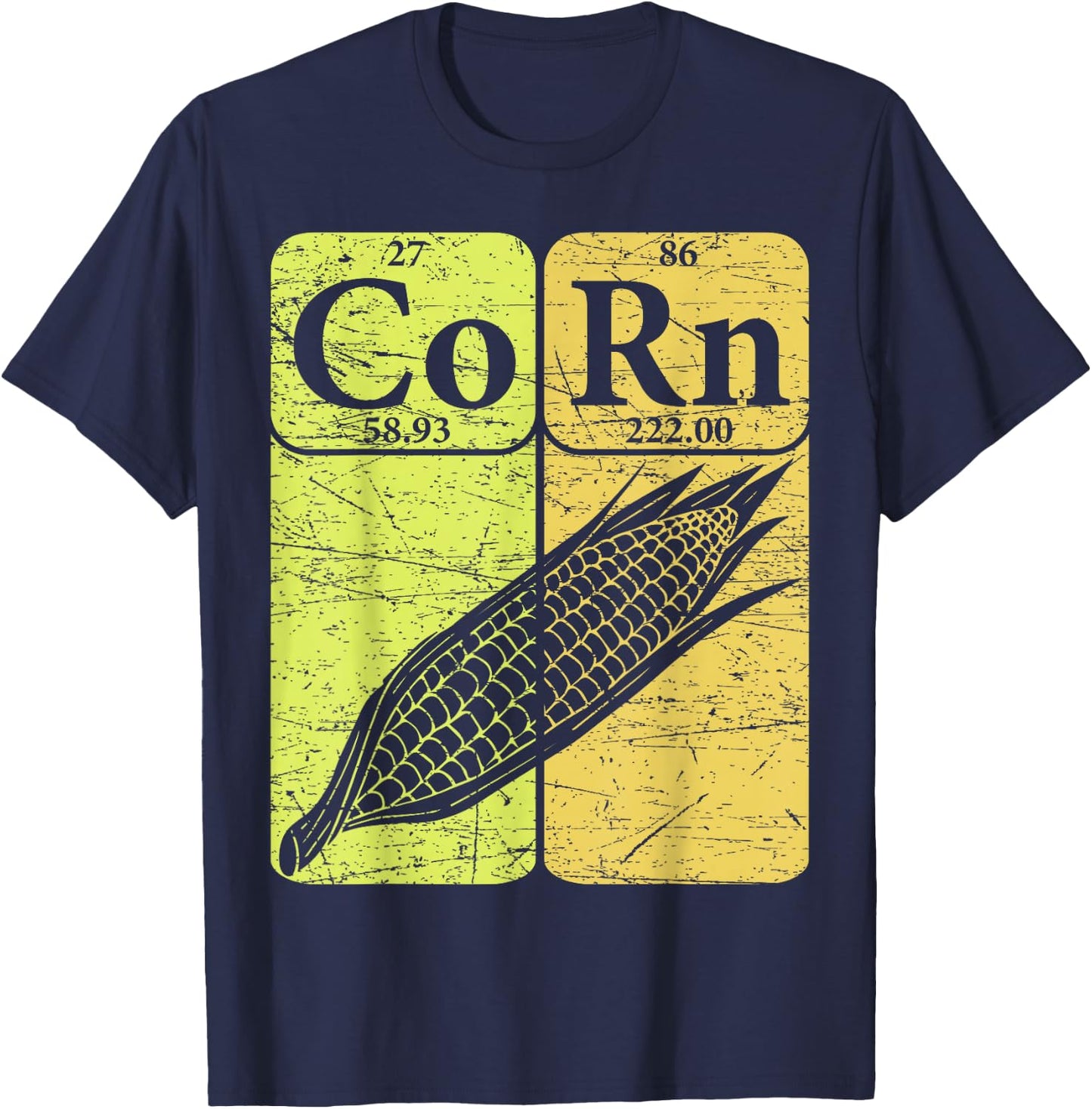 Corn Periodic Table Elements Corn Lover Retro Sweet Corn T-Shirt - T-Shirt | Navy