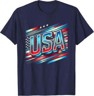 USA American Flag Patriotic Design Men T-Shirt - T-Shirt | Navy