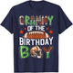Grammy Of The Birthday Boy Game Day Football T-Shirt - T-Shirt | Navy