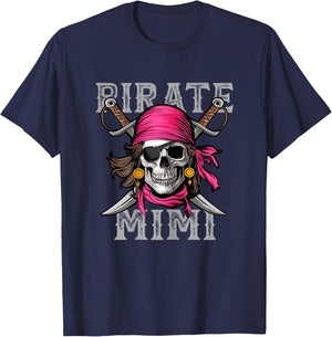 Funny Pirate Mimi Skull Halloween Costumes Family Matching T-Shirt - T-Shirt | Navy