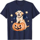 Labrador Pumpkin Witch Golden Labrador Halloween Ghost Dog T-Shirt - T-Shirt | Navy