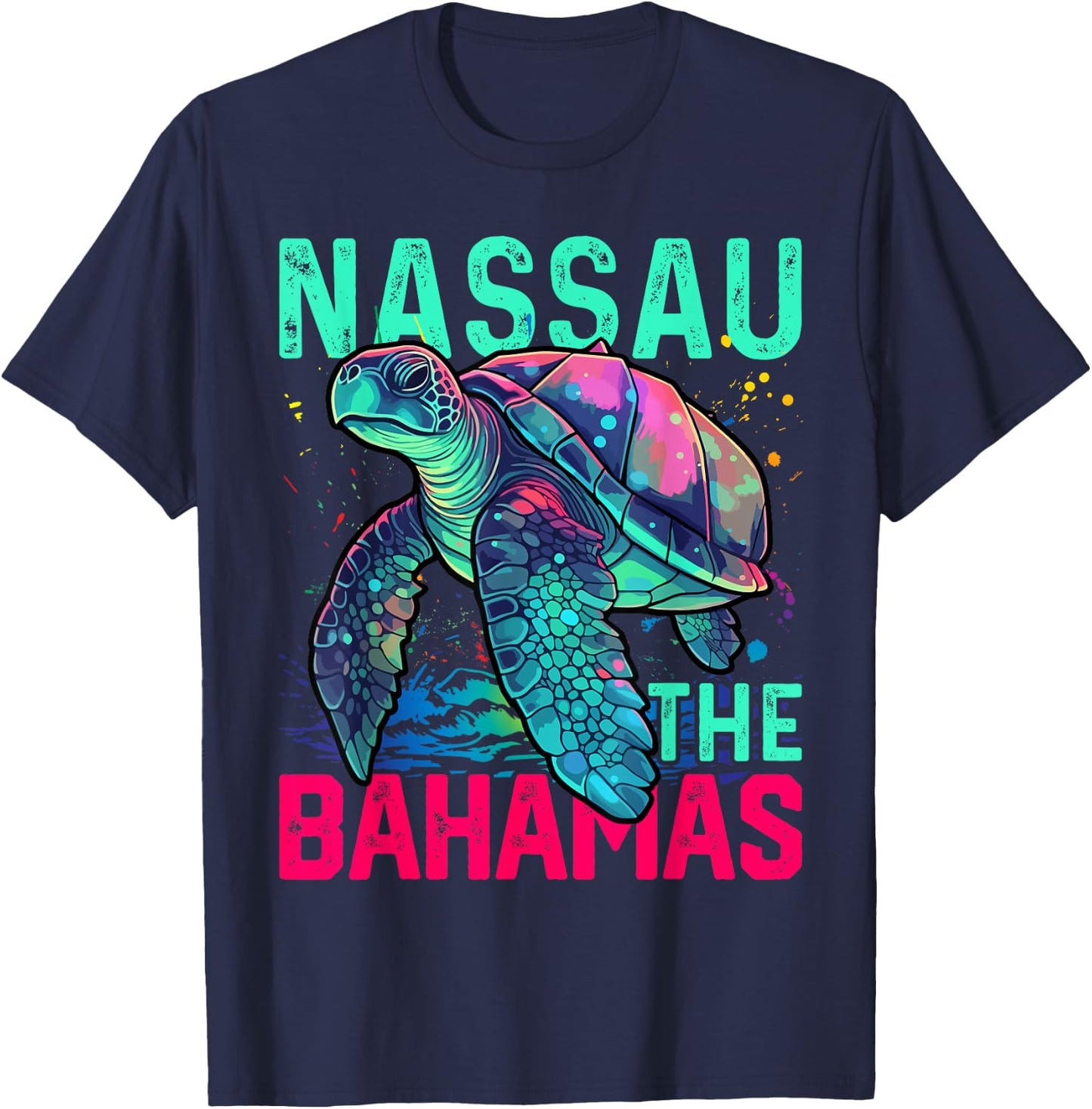 Nassau Bahamas Shirt Sea Turtle Bahamas Souvenirs Bahamas T-Shirt - T-Shirt | Navy