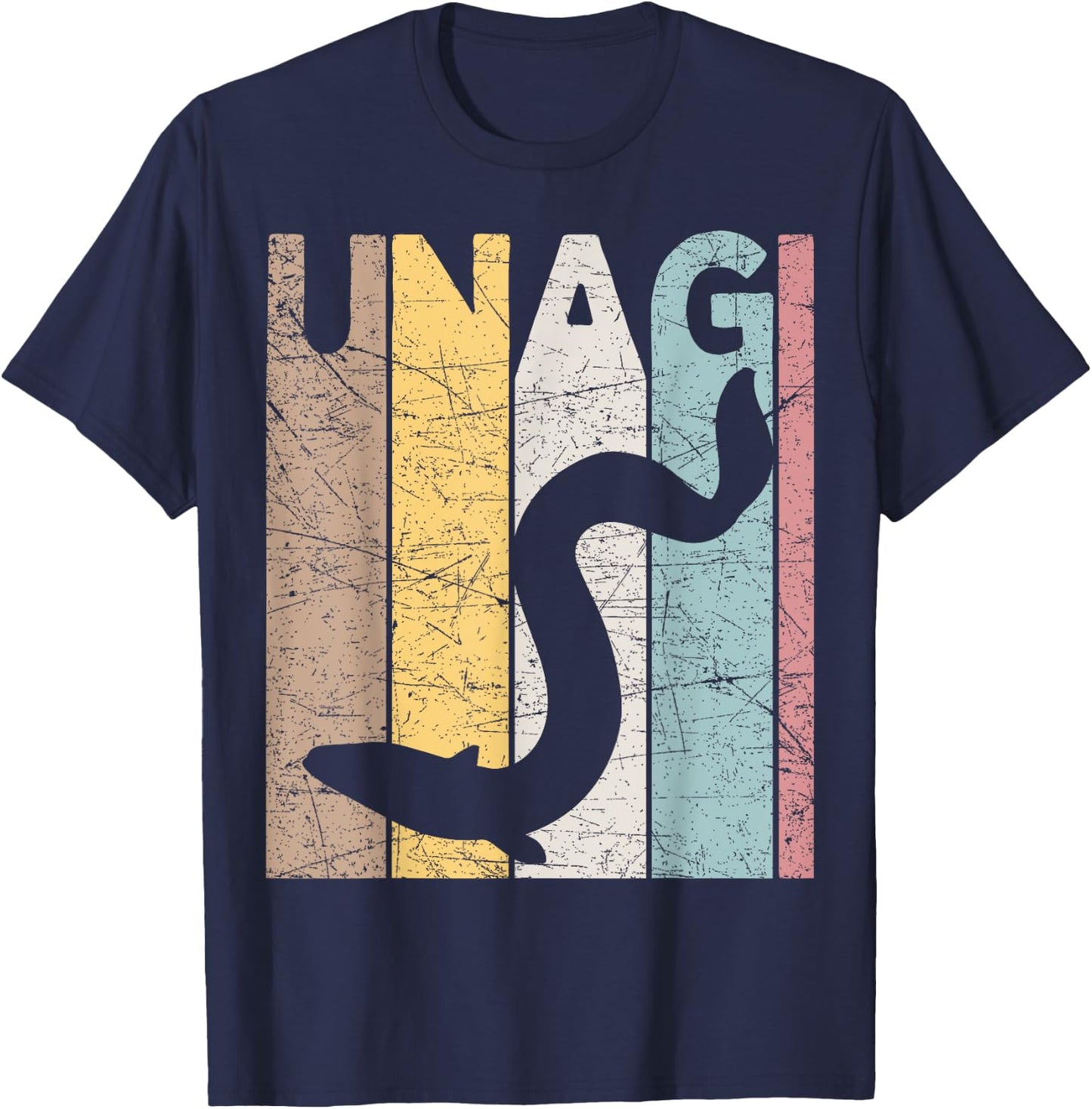 Unagi Vintage Japanese Food Retro Japanese Eel T-Shirt - T-Shirt | Navy