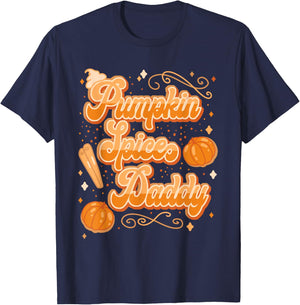 Pumpkin Spice Daddy Funny Spooky Halloween T-Shirt - T-Shirt | Navy