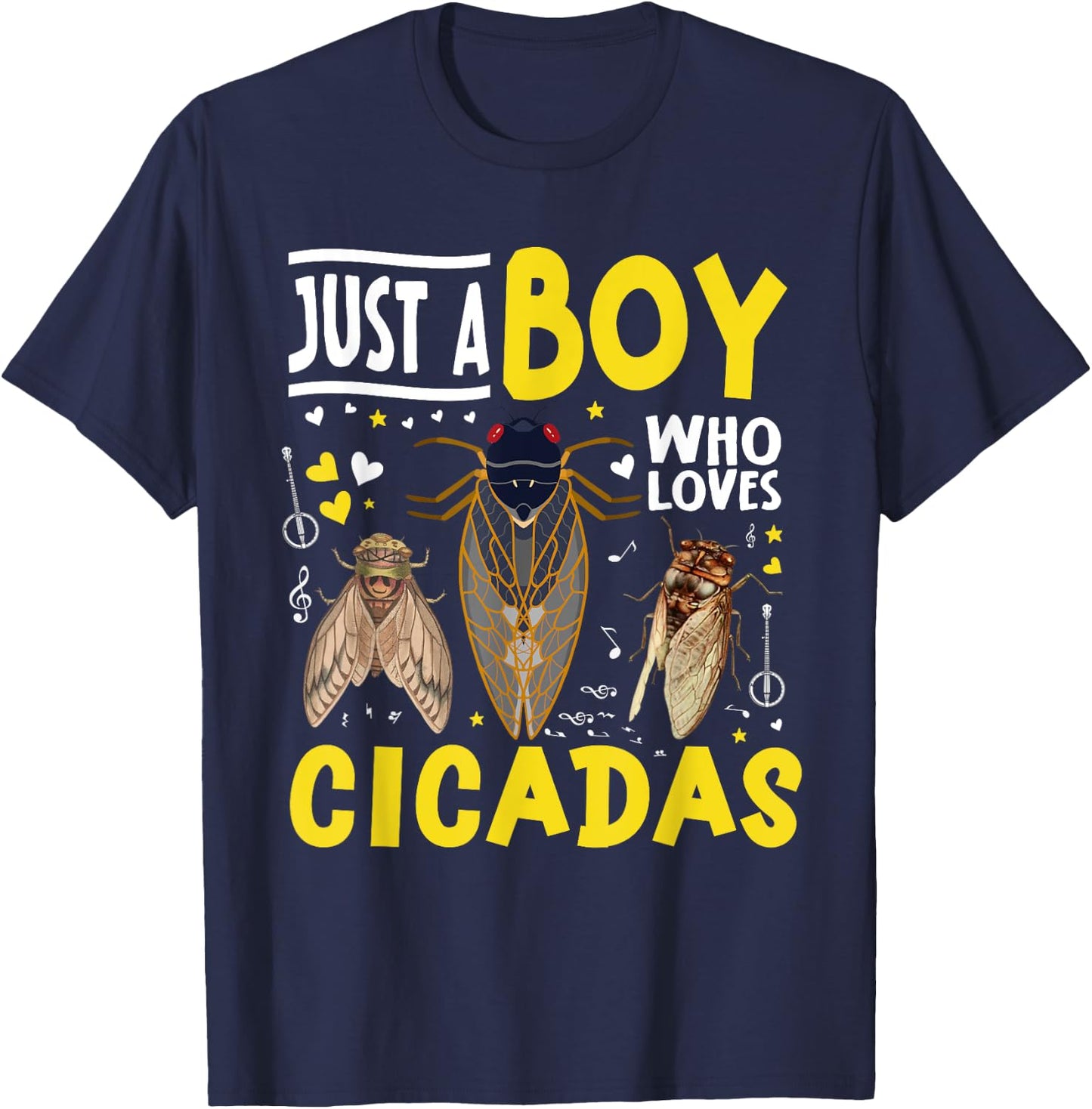 Just a Boy Who Loves Cicada Funny Insect Lover T-Shirt - T-Shirt | Navy