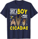 Just a Boy Who Loves Cicada Funny Insect Lover T-Shirt - T-Shirt | Navy