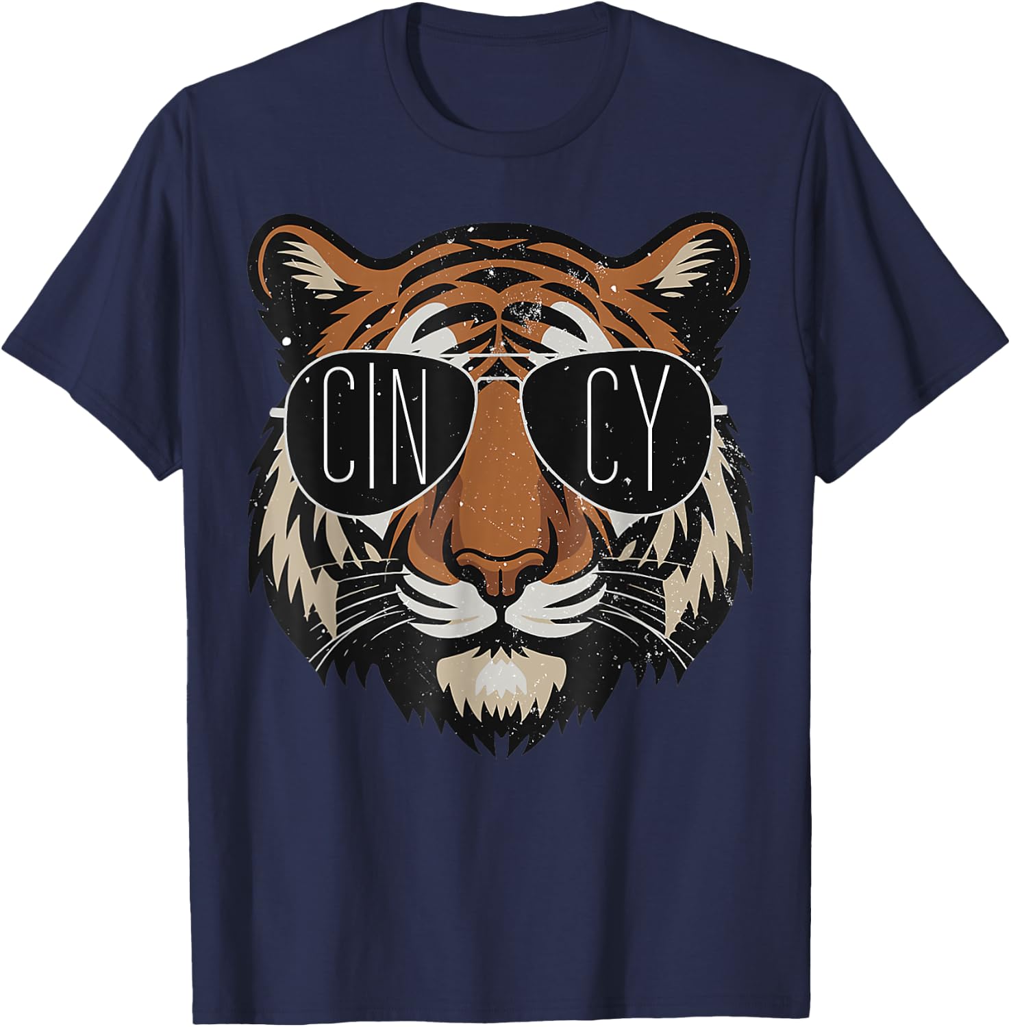 Touchdown American Football Game Day Thanksgiving Tiger T-Shirt - T-Shirt | Navy