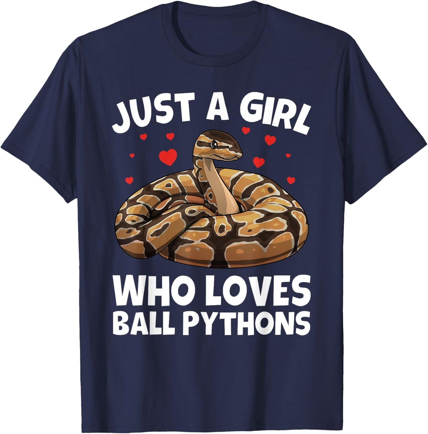 Ball Python Design For Girls Women Kids Ball Python Lover T-Shirt - T-Shirt | Navy