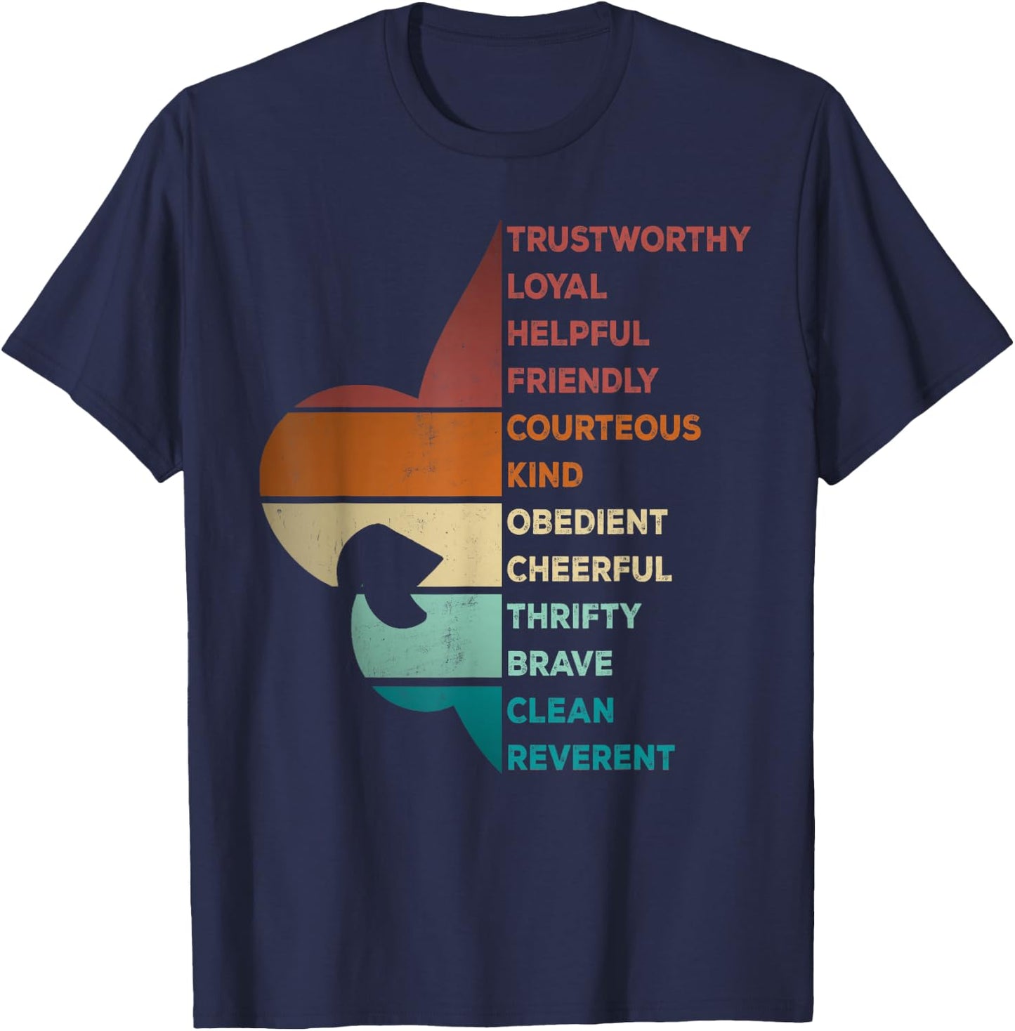 Cool Retro Vintage Style Scouting Law T-Shirt - T-Shirt | Navy