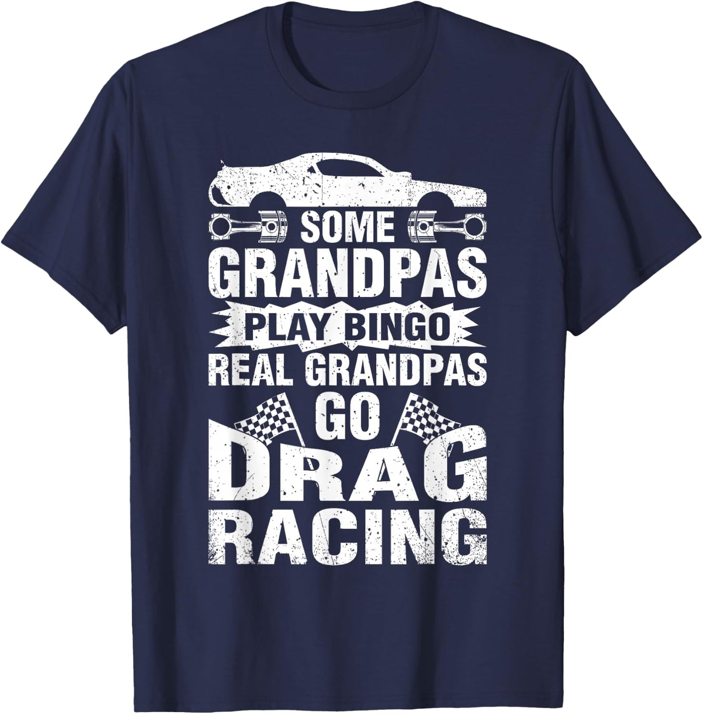 Drag Racing Grandpa Car Lover for Grandfathers MM Small T-Shirt - T-Shirt | Navy