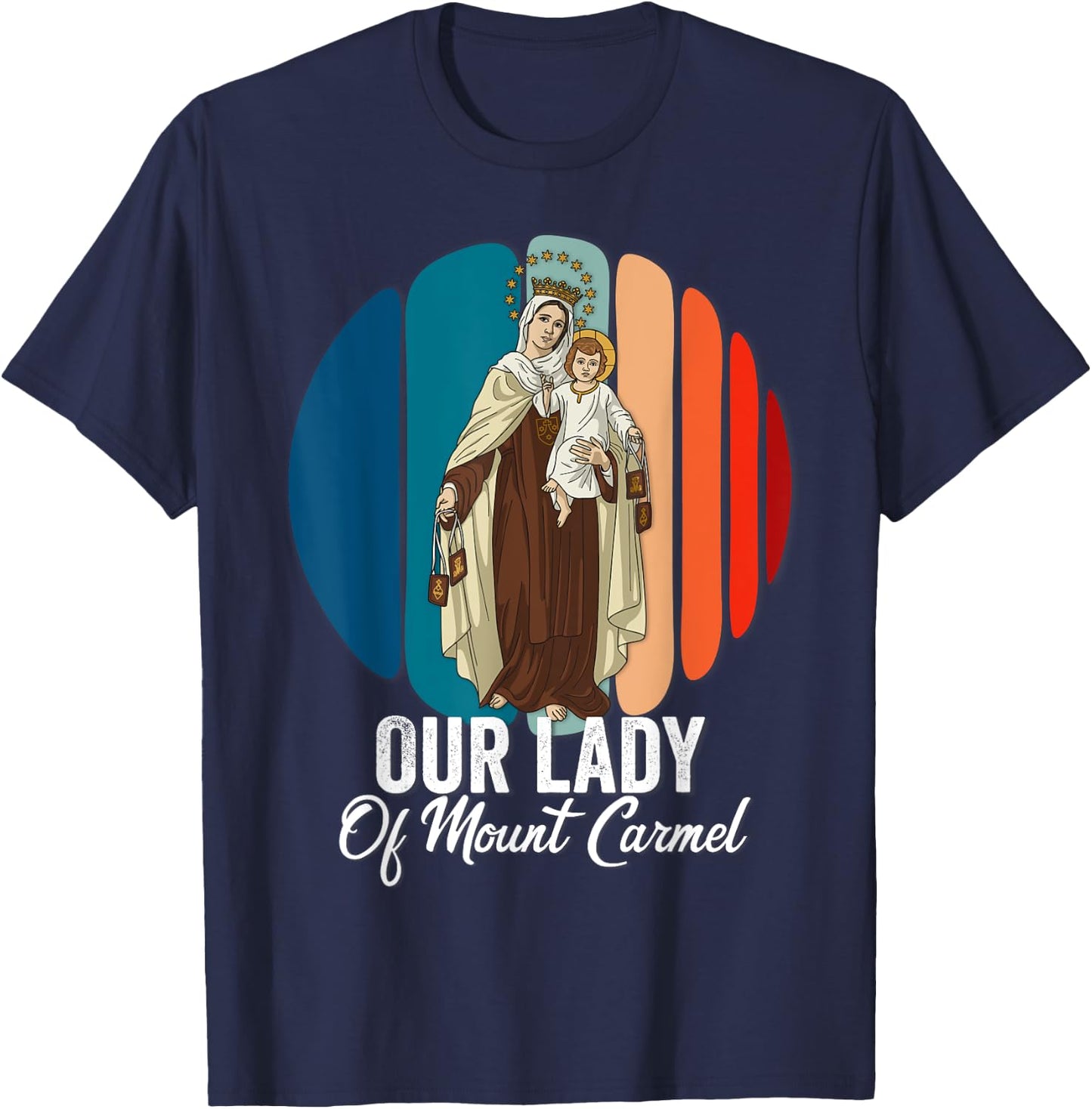 Our Lady of Mount Carmel Marian Catholic T-Shirt - T-Shirt | Navy