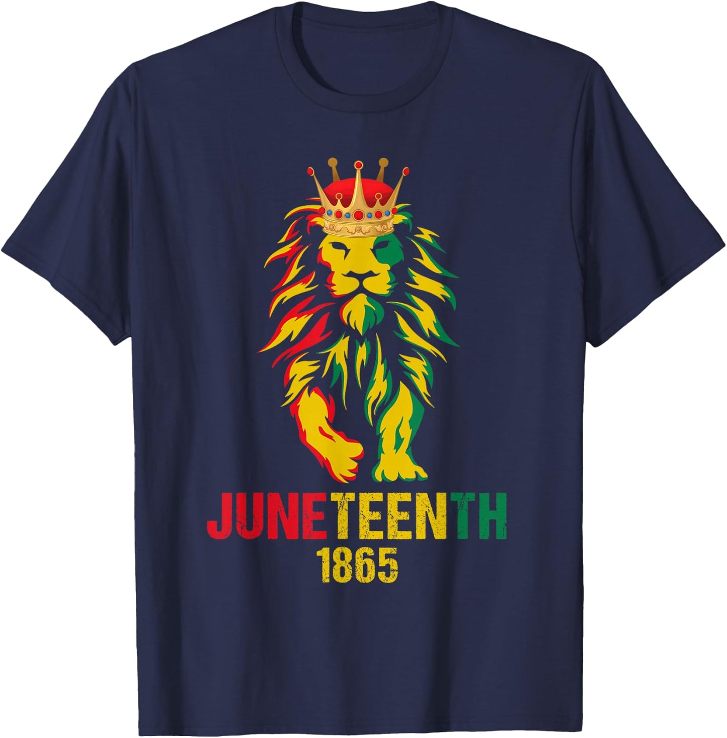 Juneteenth African American Black Lion 1865 King Women T-Shirt - T-Shirt | Navy