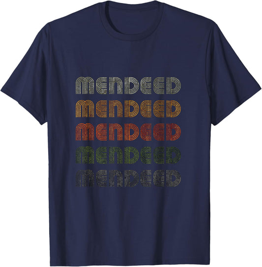 Love Heart Mendeed Grunge Vintage Style Black Mendeed T-Shirt - T-Shirt | Navy