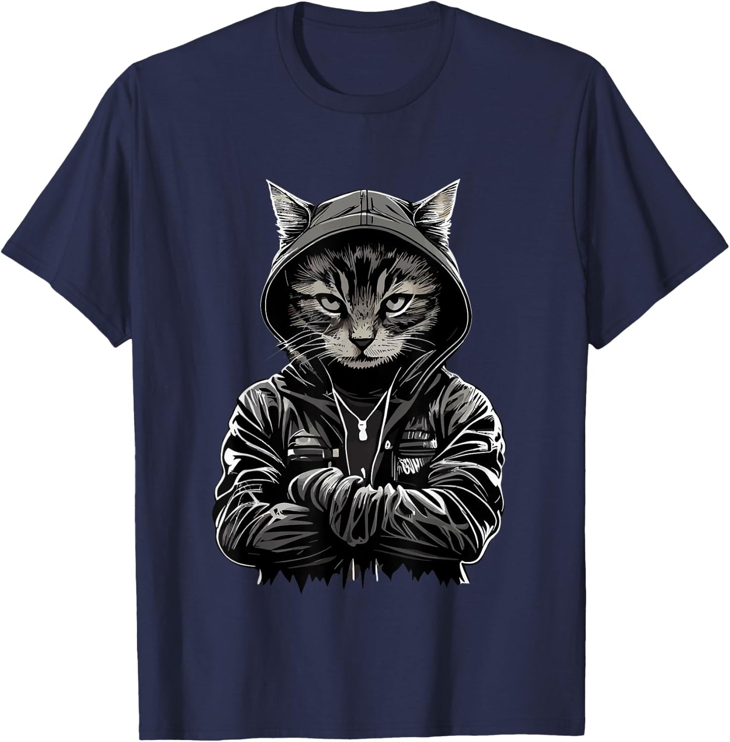 Hug Thug Gangster Life Cat Thug Cat Hug Cat Gangster Cat T-Shirt - T-Shirt | Navy
