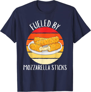 Vintage Fueled By Mozzarella Sticks Food Lover T-Shirt - T-Shirt | Navy