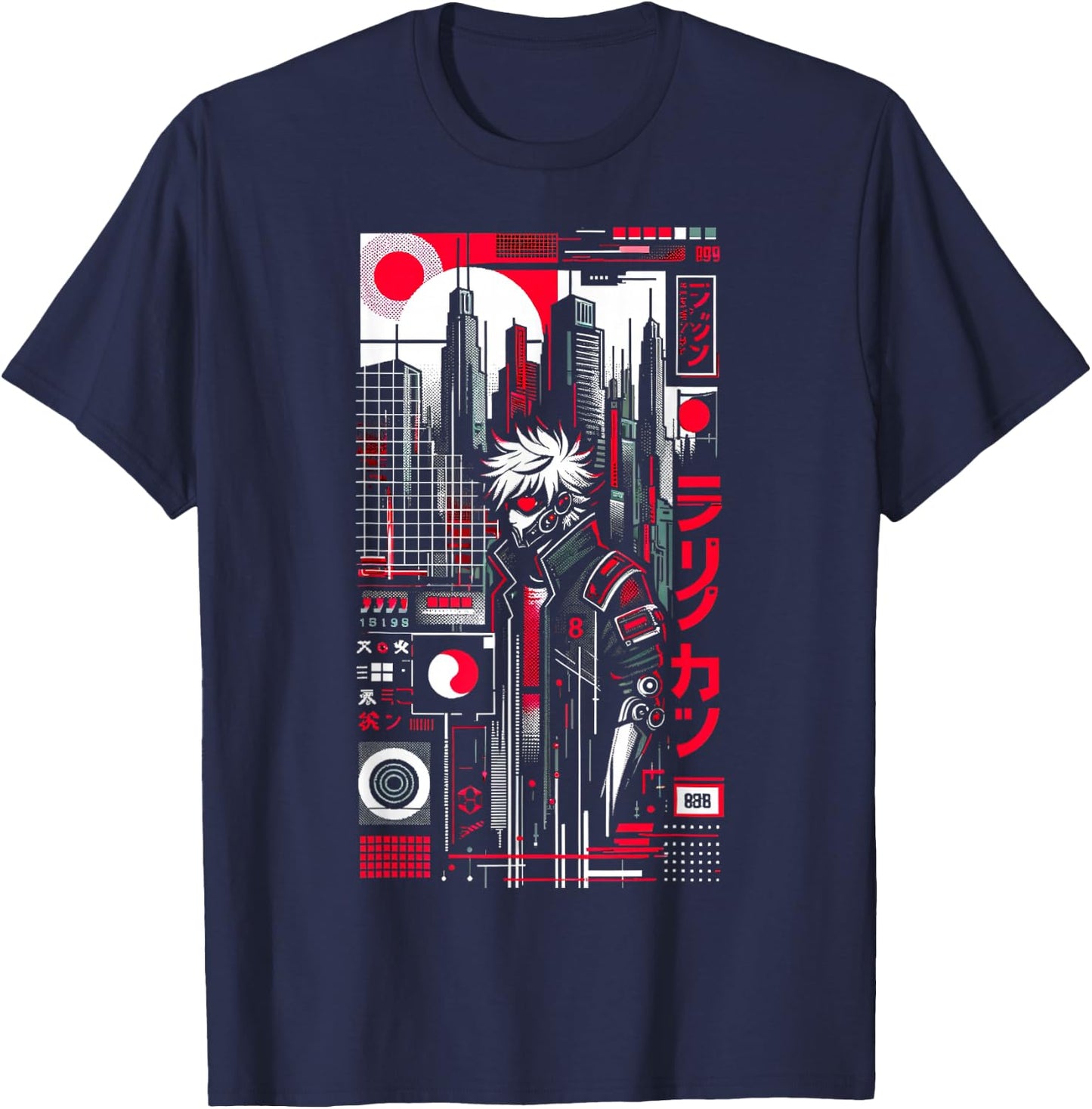 Punk Rock / Cyberpunk / 60 Cities / Men Women Youth Graphic T-Shirt - T-Shirt | Navy