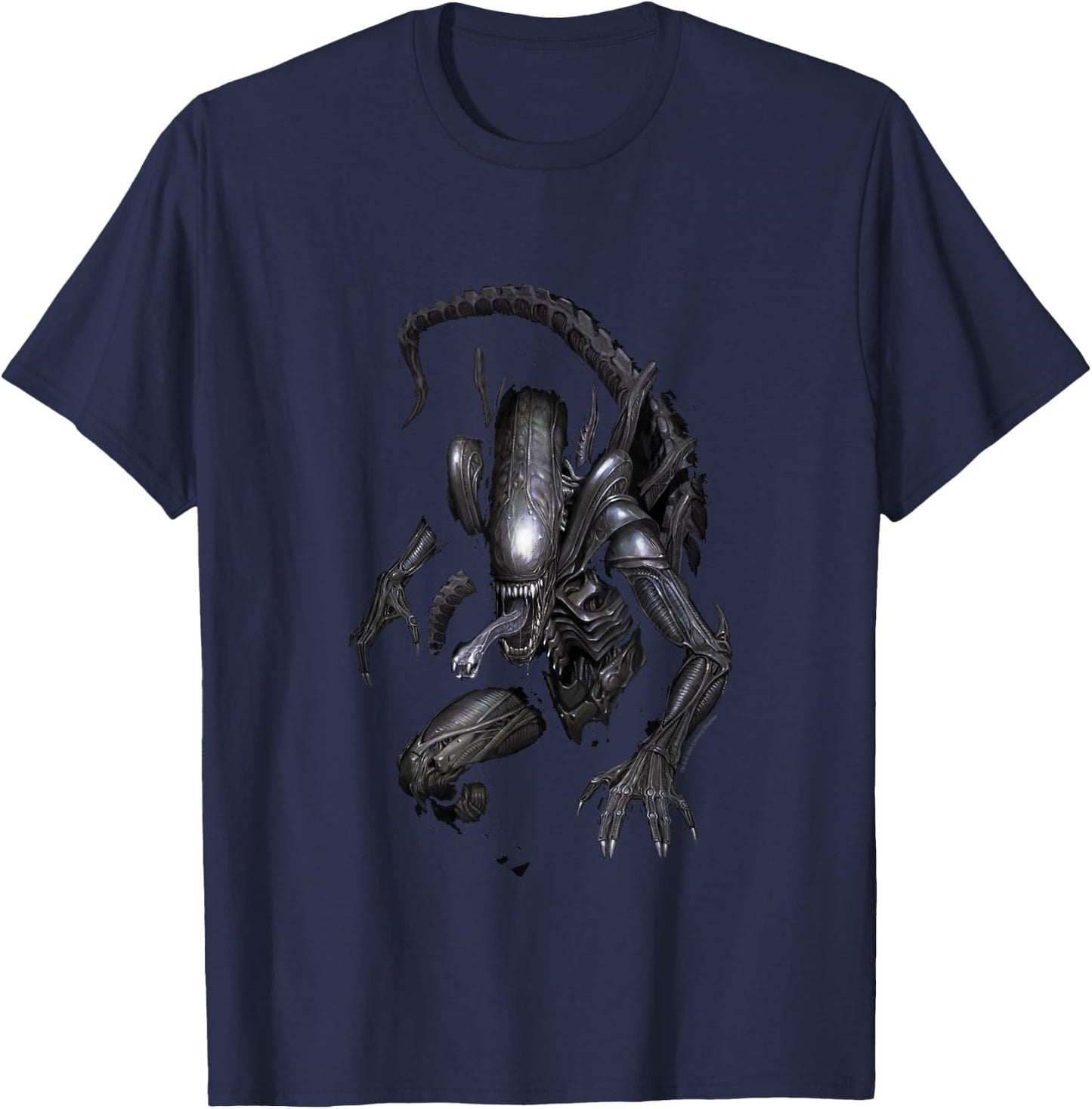 Aliens Iconic Dangerous Xenomorph in The Shadows Big Poster T-Shirt - T-Shirt | Navy
