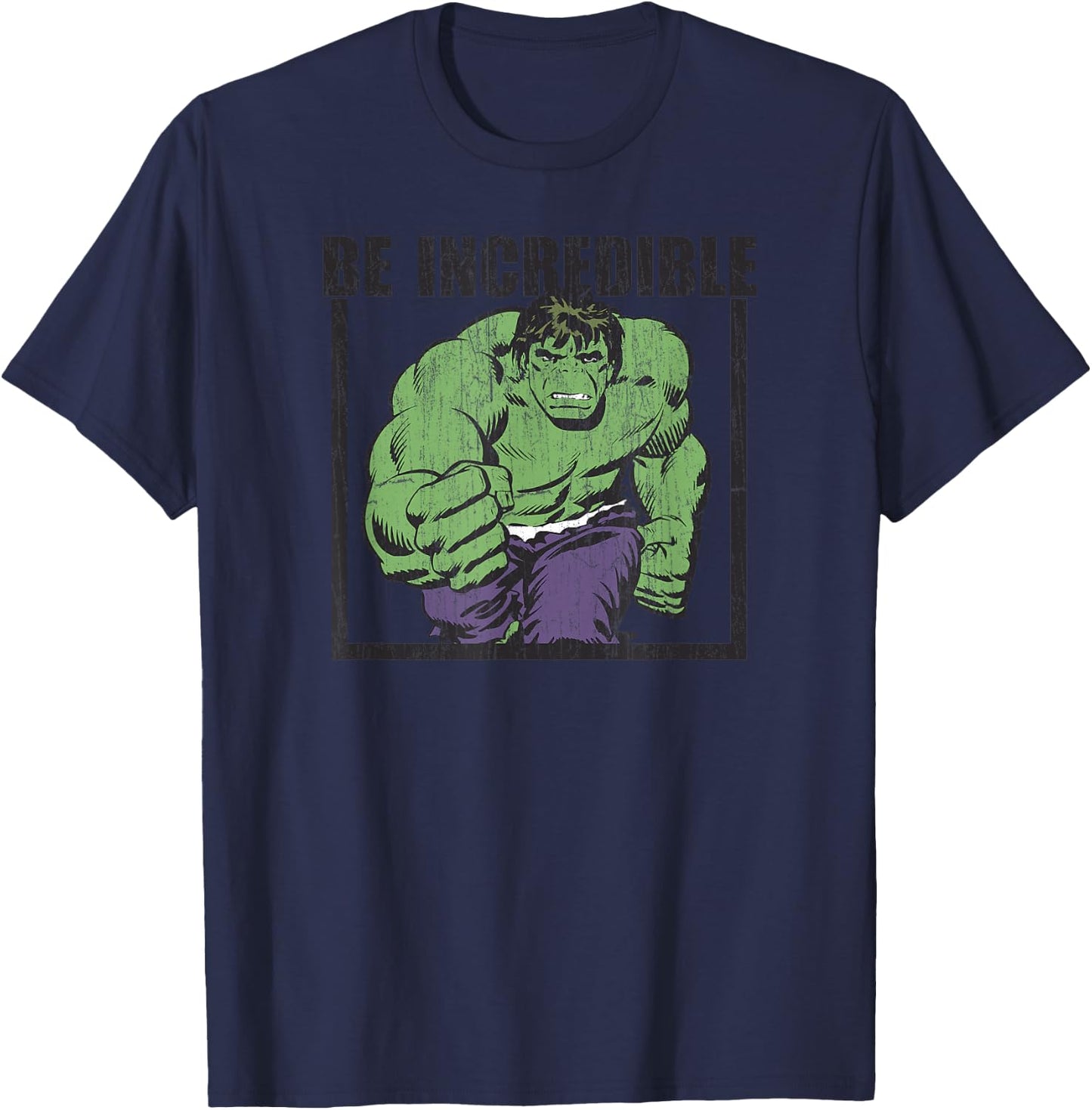 Marvel Comics Retro Classic Vintage Hulk Be Incredible T-Shirt - T-Shirt | Navy