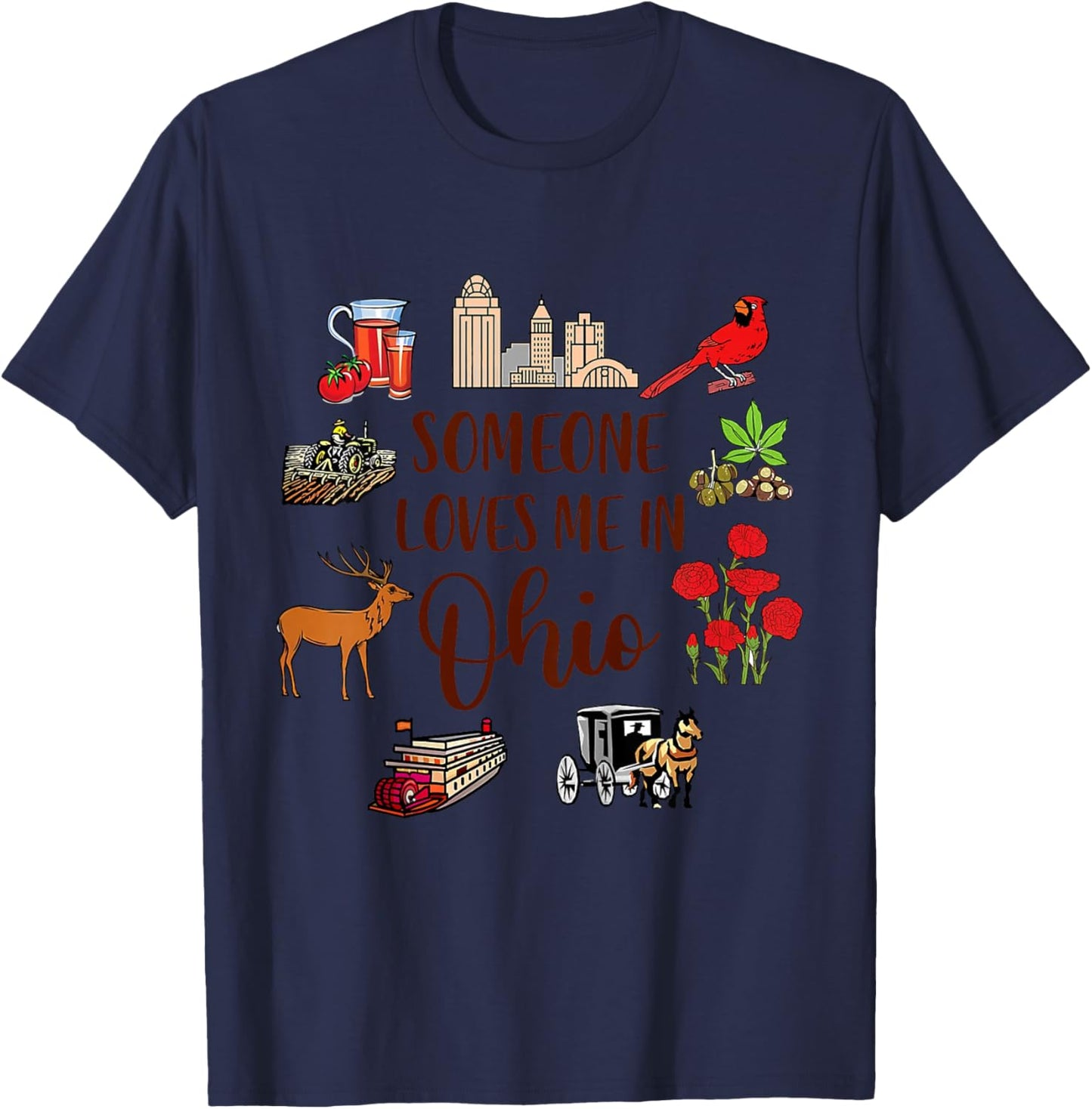 Ohio Baby Ohio Travel Trip Someone Loves Me In Ohio T-Shirt - T-Shirt | Navy
