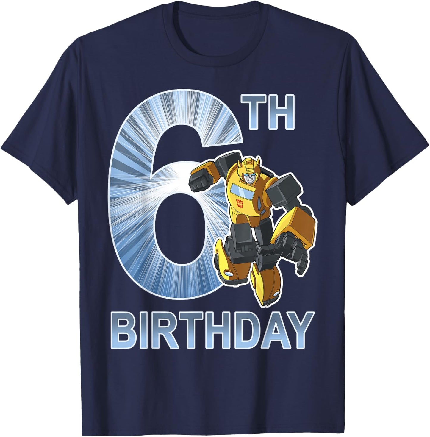Transformers Bumblebee 6th Birthday Vintage T-Shirt - T-Shirt | Navy