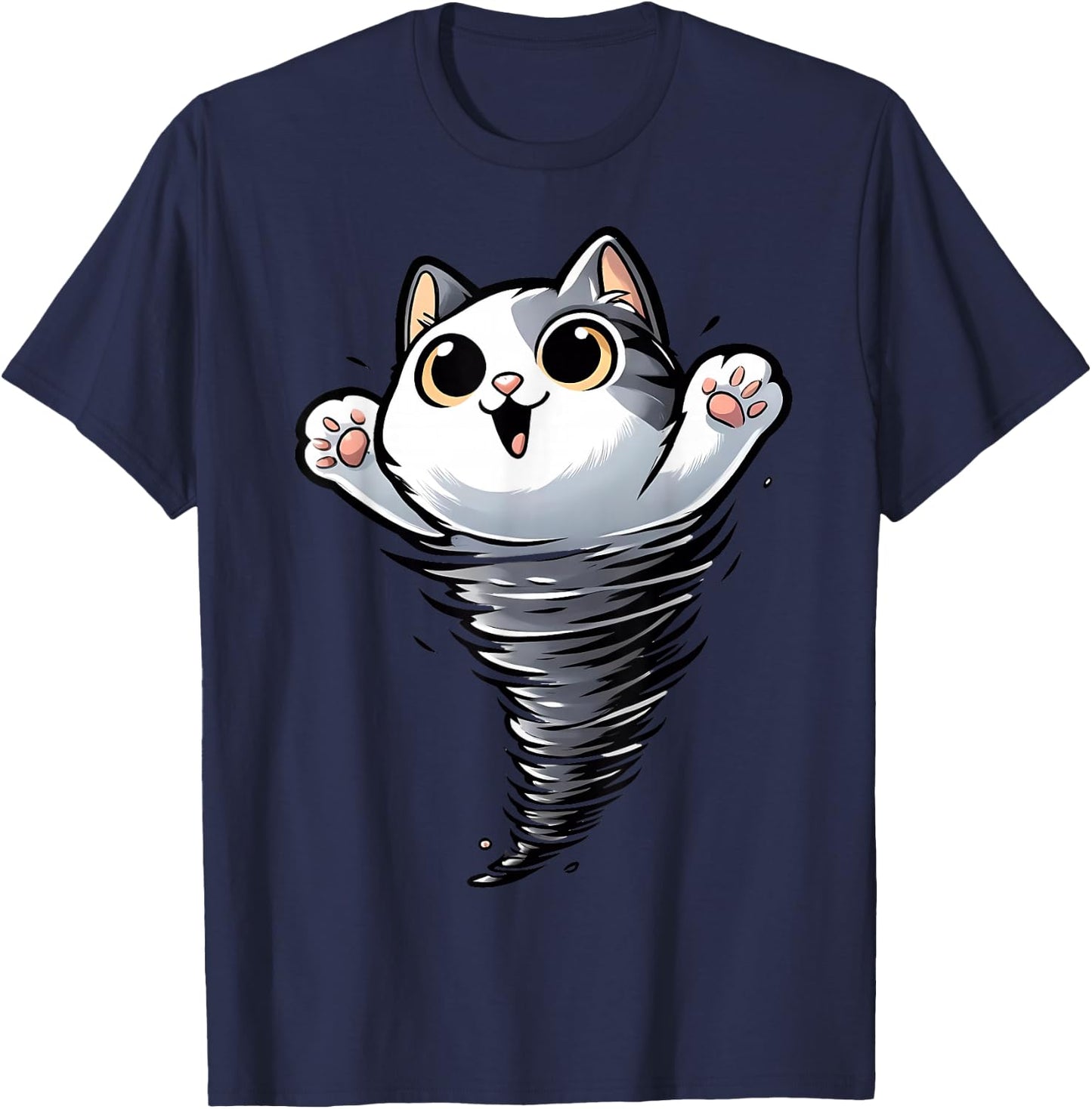 Funny Cat Tornado Storm Chasers Meteorologist Animal Lover T-Shirt - T-Shirt | Navy