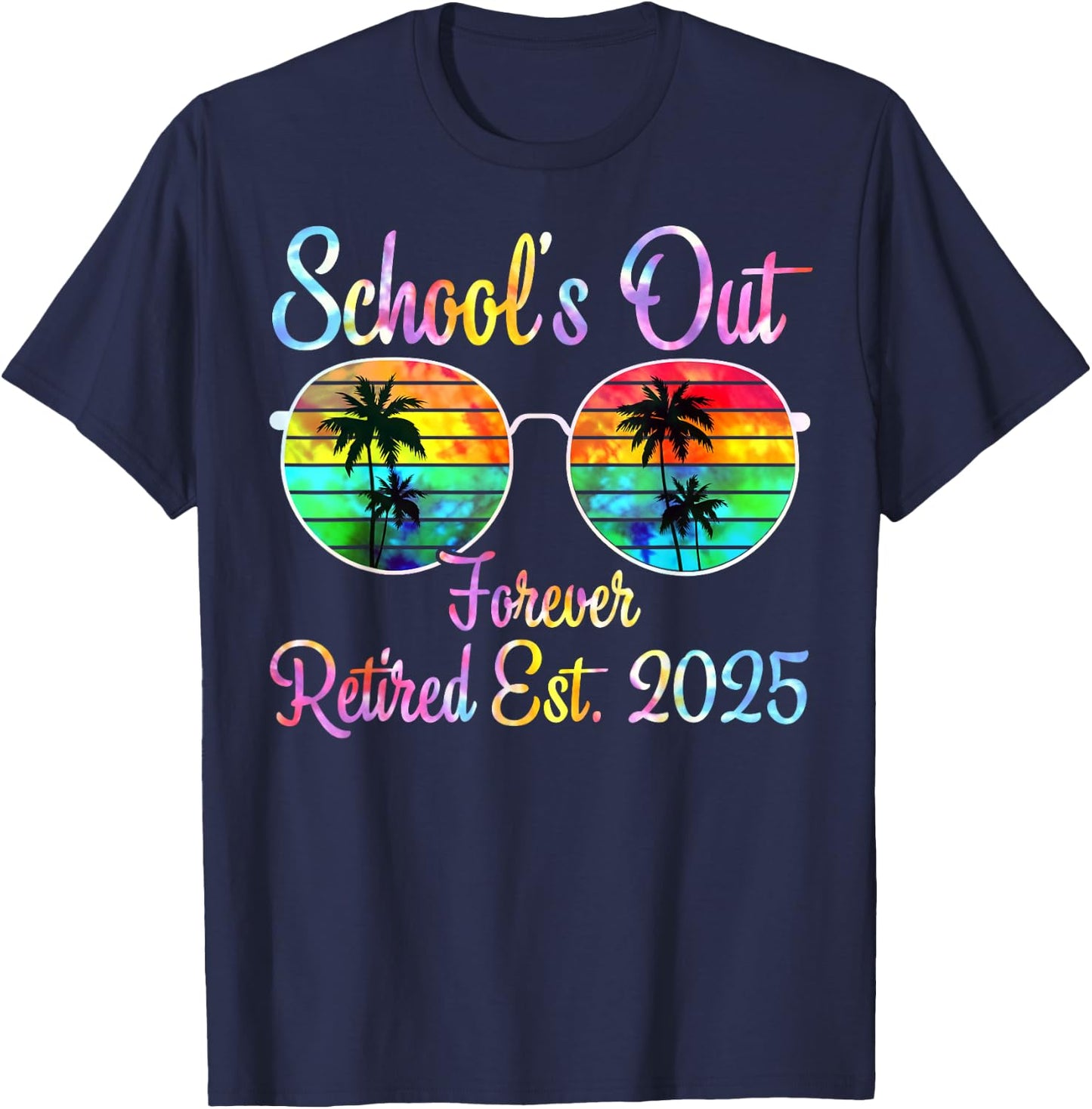 Retired Teacher Class of 2025 Retirement Men Women School T-Shirt - T-Shirt | Navy