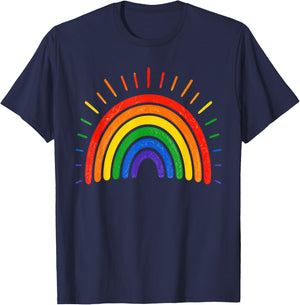 LGBTQ Rainbow Flag Gay Pride LGBT Awareness Month T-Shirt - T-Shirt | Navy