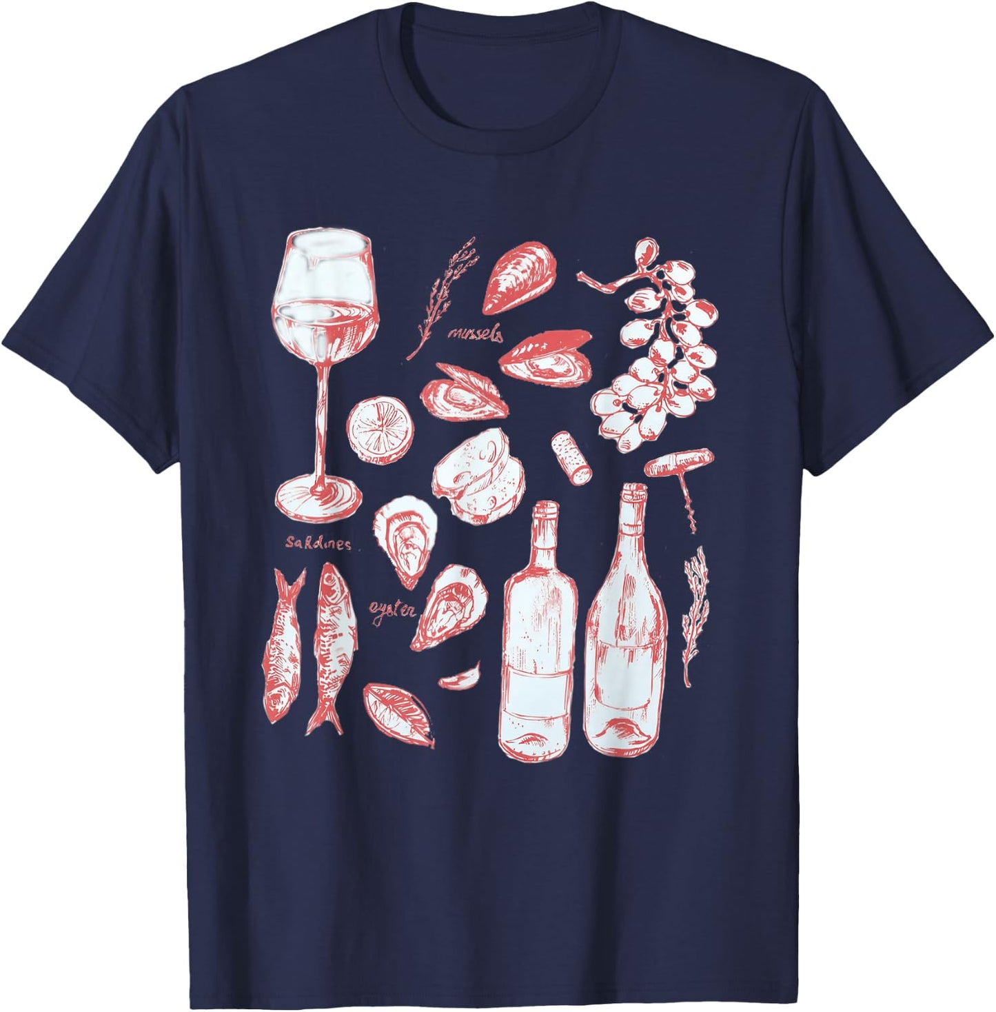 Seafood Italian Summer - Tin Fish T-Shirt - T-Shirt | Navy