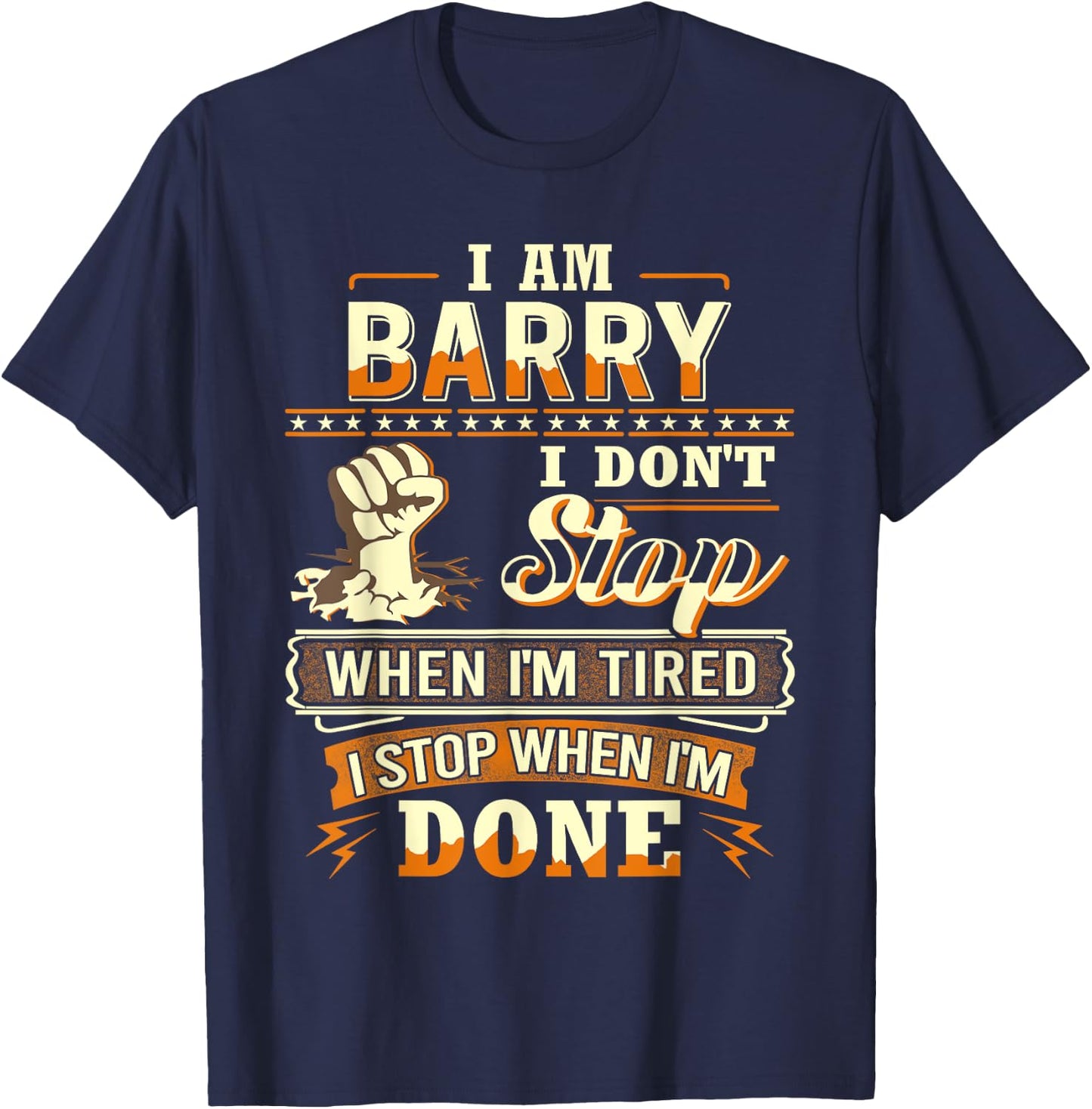 I am Barry Shirt Personalized Barry First Name T-Shirt - T-Shirt | Navy