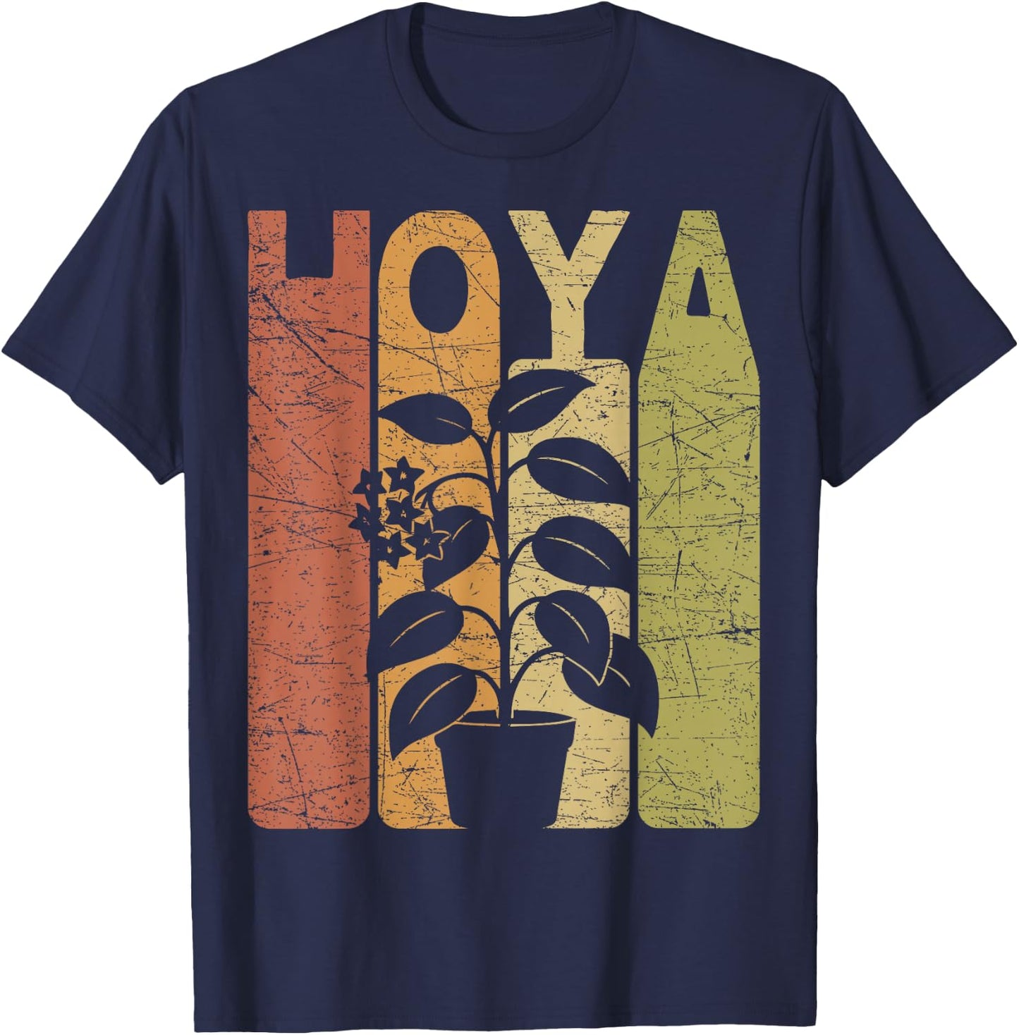 Hoya Vintage Botanist Retro Hoya Gardening T-Shirt - T-Shirt | Navy