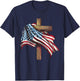 Jesus Christ Stars & Stripes American Patriotic 4th Of July T-Shirt - T-Shirt | Navy