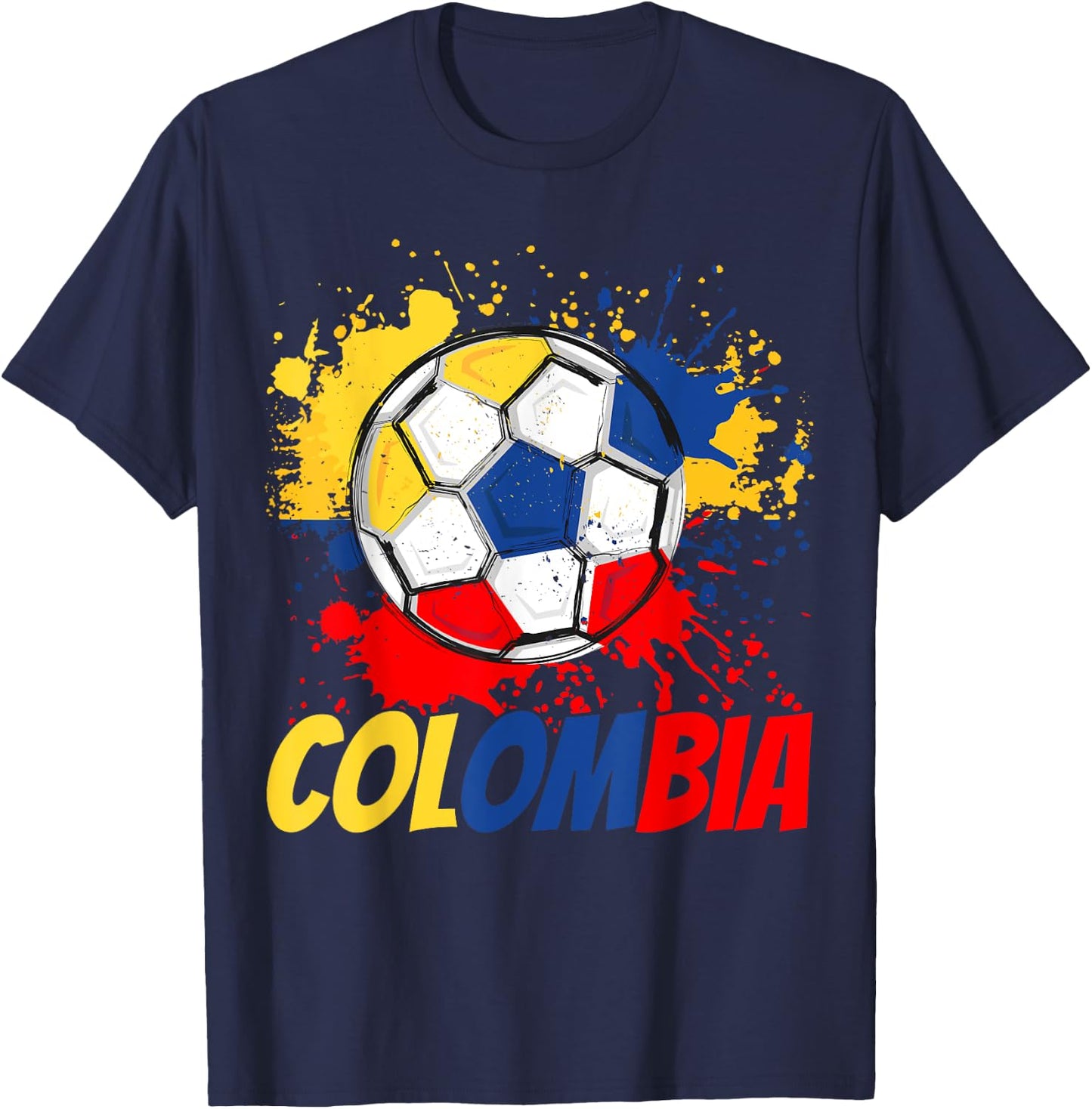 Colombia Soccer Colombian Flag Men Women Kids T-Shirt - T-Shirt | Navy