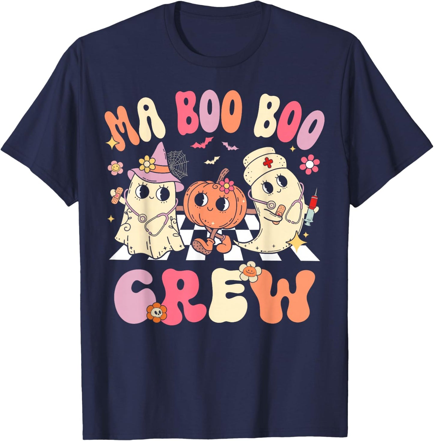 Medical Assistant Boo Crew MA Halloween T-Shirt - T-Shirt | Navy
