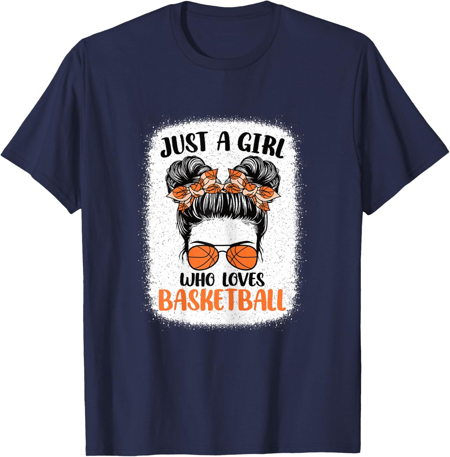 Just A Girl Who Loves Basketball Cute Basketball Player T-Shirt - T-Shirt | Navy