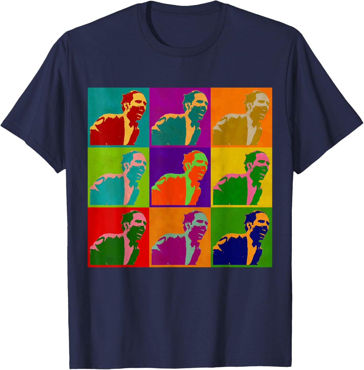 Pedro Albizu Campos Warhol Painting Boricua Puerto Rico Fun T-Shirt - T-Shirt | Navy