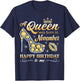 A Queen was Born in November Women Girls November Birthday T-Shirt - T-Shirt | Navy