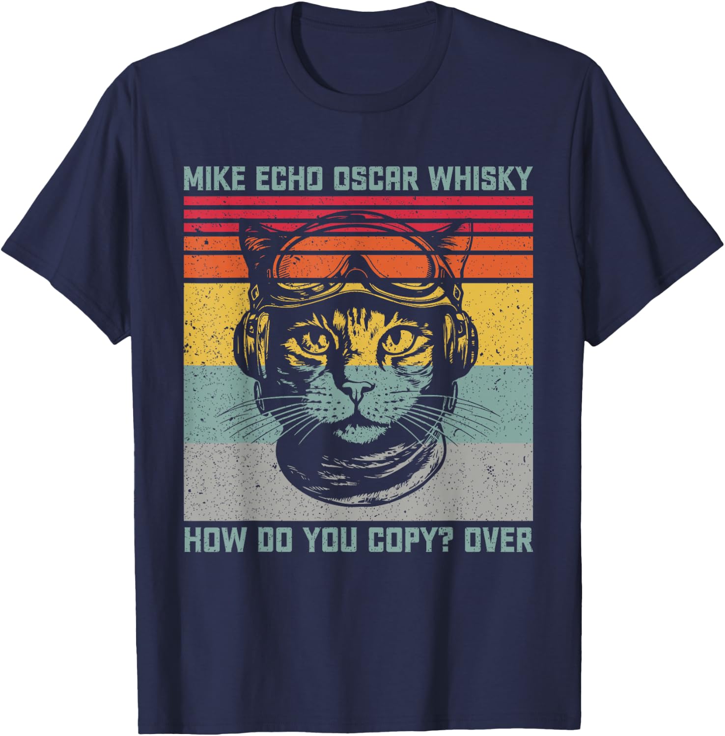 Cat Pilot Mike Echo Oscar Whisky How Do You Copy Women T-Shirt - T-Shirt | Navy