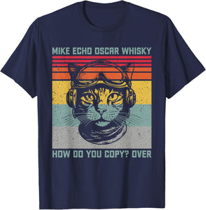 Cat Pilot Mike Echo Oscar Whisky How Do You Copy Women T-Shirt - T-Shirt | Navy