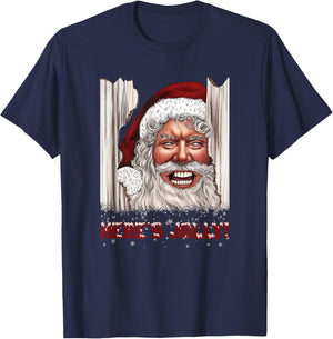 Here's Jolly Funny Santa Claus Horror Hilarious Christmas T-Shirt - T-Shirt | Navy