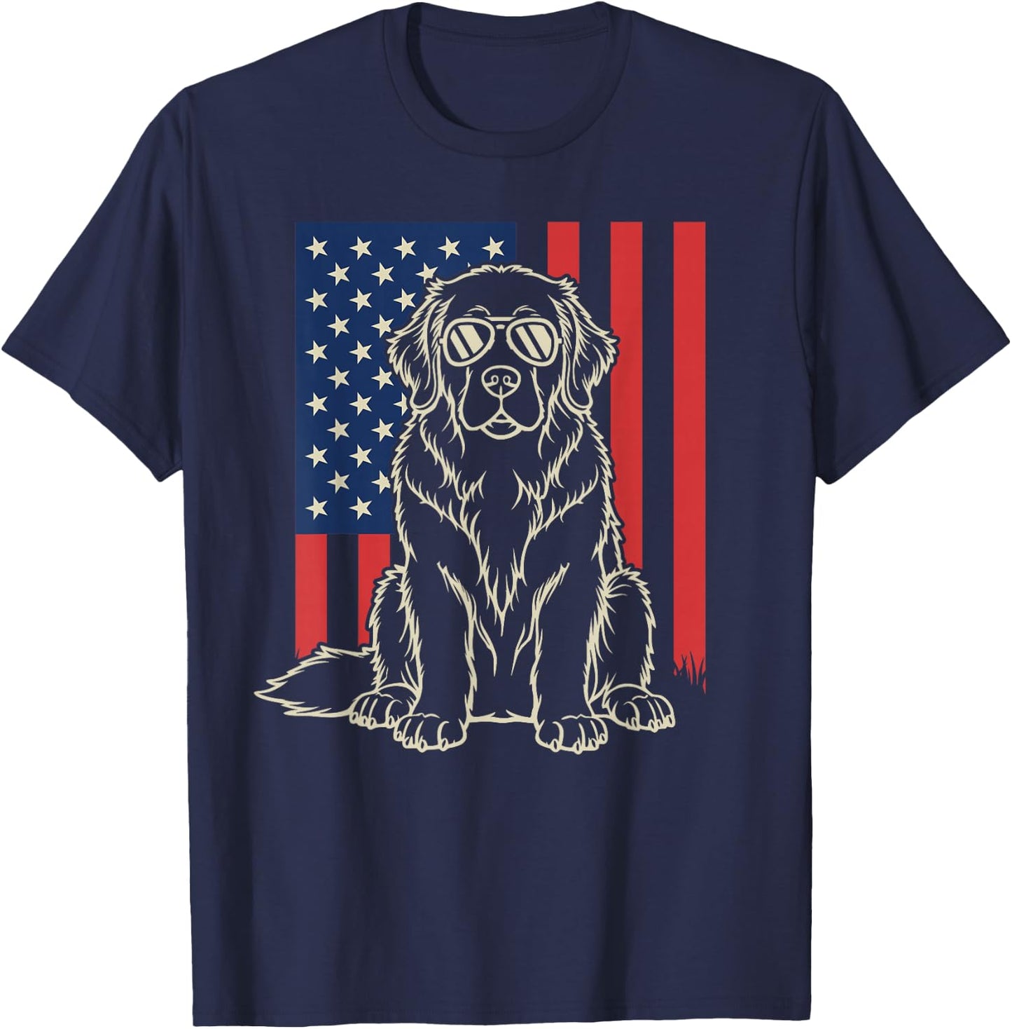 Newfoundland Dog Lover 4th of July T-Shirt - T-Shirt | Navy