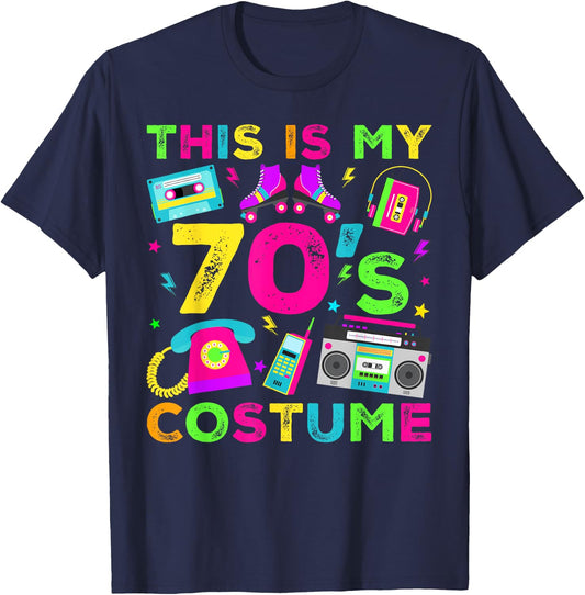 This is my 70's Costume Outfit Seventies Retro Party T-Shirt - T-Shirt | Navy
