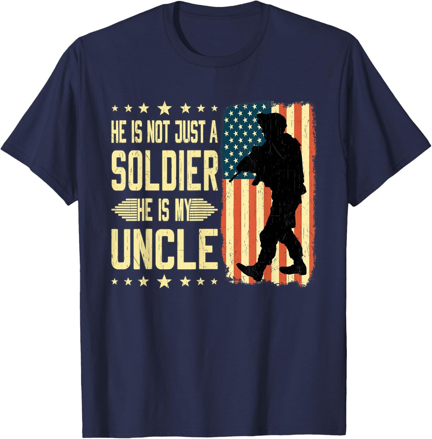 My Uncle is A Soldier Hero Proud Army Nephew Niece Military T-Shirt - T-Shirt | Navy