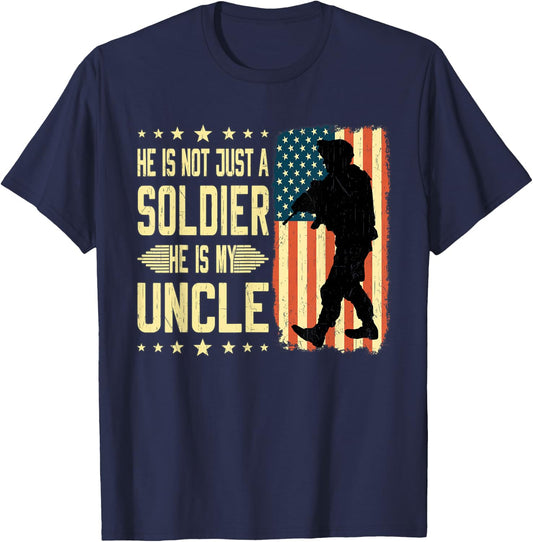 My Uncle is A Soldier Hero Proud Army Nephew Niece Military T-Shirt - T-Shirt | Navy