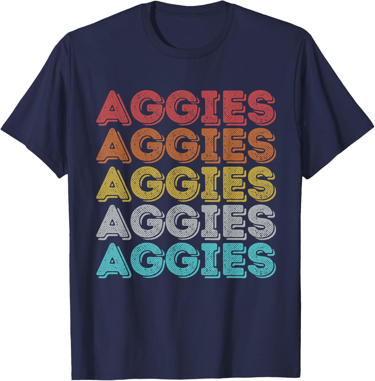 Vintage Retro Aggies T-Shirt - T-Shirt | Navy