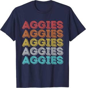 Vintage Retro Aggies T-Shirt - T-Shirt | Navy