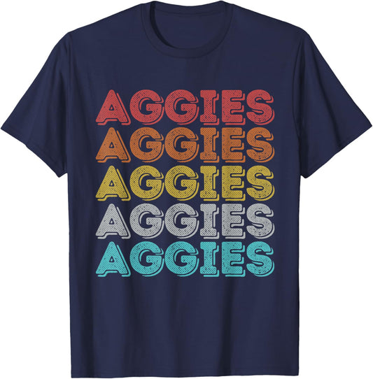 Vintage Retro Aggies T-Shirt - T-Shirt | Navy