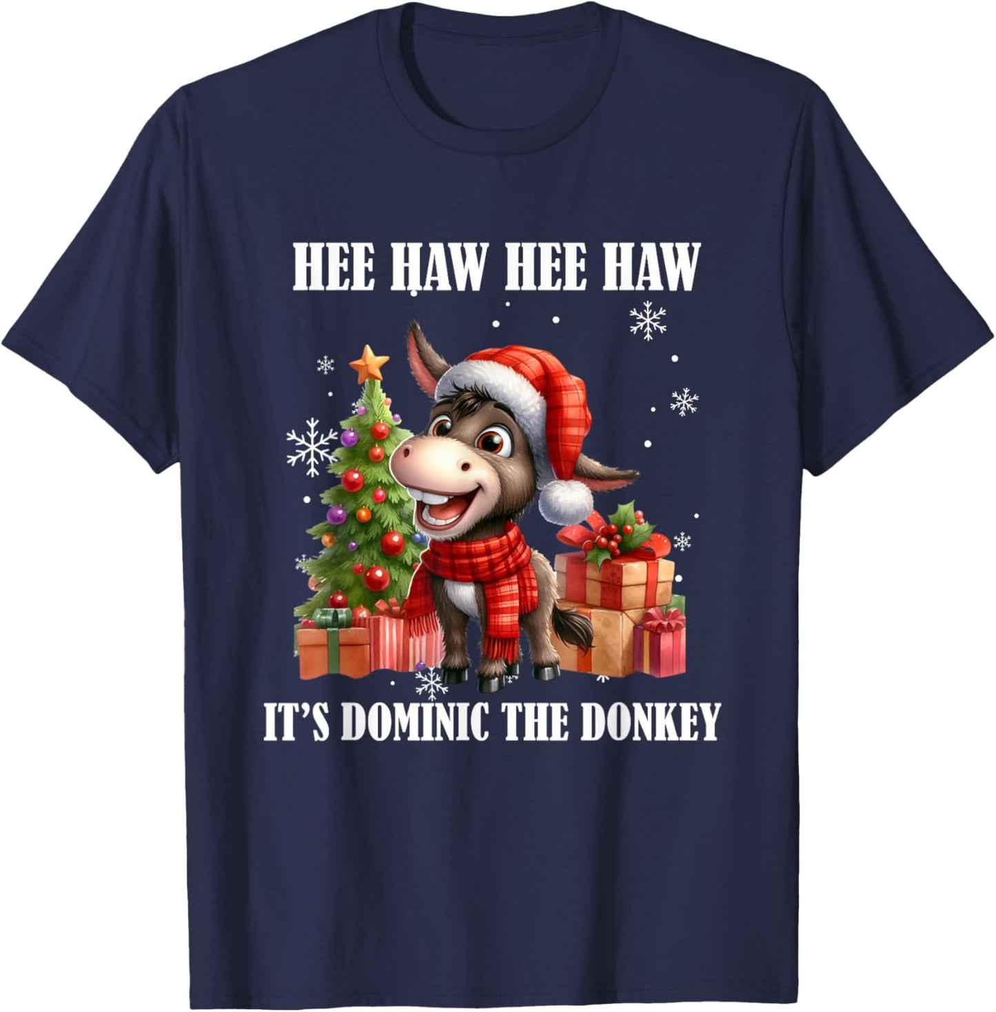 Funny Christmas Italian Christmas Donkey Dominic The Donkey T-Shirt - T-Shirt | Navy